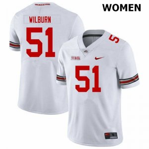 Women's Ohio State Buckeyes #51 Trayvon Wilburn White Nike NCAA College Football Jersey July YOU0544JY